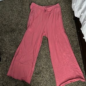 Pink wide leg sweat pants